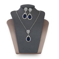 تعليقة مع حلق زركون فضي فص كحلي من فايلت