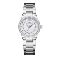 ساعة نسائية فضي مينا أبيض ماركة سان لوريس