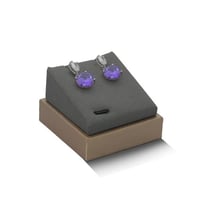 حلق زركون ناعم فضي فص بنفسجي من فايلت