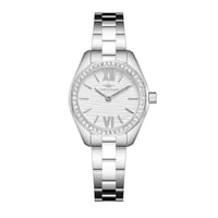 ساعة نسائية فضي مينا أبيض ماركة سان لوريس