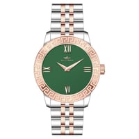 ساعة رجالية فضي نحاسي مينا أخضر ماركة سان لوريس