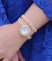 ساعة زركون ذهبي سير طويل من ماركة فايلت