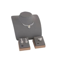 نص طقم فضي فص أصفر زركون من ماركة فايلت