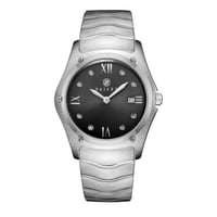 ساعة رجالية ألماس فضي مينا أسود ماركة فايلت