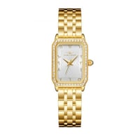 ساعة نسائية ذهبي مينا أبيض من ماركة سان لوريس