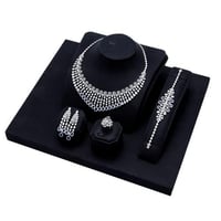 طقم زركون فضي فص كحلي من ماركة فايلت