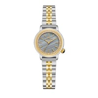 ساعة نسائية فضي ذهبي مينا رمادي من ماركة سان لوريس