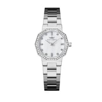 ساعة نسائية فضي مينا ابيض ماركة سان لوريس