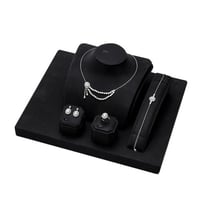 نص طقم زركون فضي من ماركة فايلت