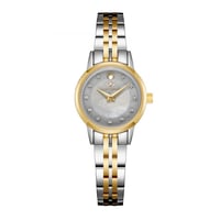 ساعة نسائية فضي ذهبي مينا رمادي ماركة سان لوريس