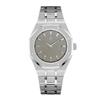 ساعة رجالية ألماس فضي مينا رمادي ماركة فايلت