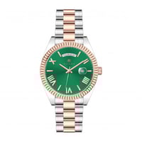 ساعة رجالية فضي نحاسي مينا أخضر ماركة فايلت