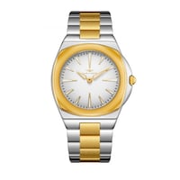 ساعة رجالية فضي ذهبي مينا ابيض ماركة سان لوريس