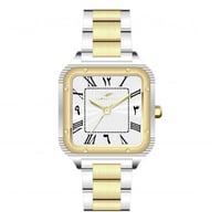 ساعة رجالية فضي ذهبي مينا ابيض ماركة سان لوريس