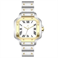 ساعة رجالية فضي ذهبي مينا أبيض ماركة فايلت