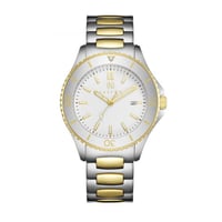 ساعة رجالية فضي ذهبي مينا أبيض ماركة فايلت