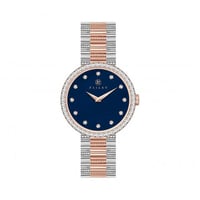 ساعة نسائية فضي نحاسي مينا كحلي ماركة فايلت