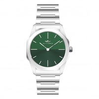 ساعة رجالية فضي مينا اخضر ماركة سان لوريس