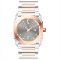 ساعة رجالية فضي نحاسي مينا رمادي ماركة فايلت