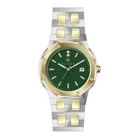 ساعة نسائية ألماس فضي ذهبي مينا أخضر ماركة فايلت