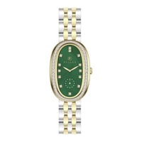ساعة نسائية فضي ذهبي مينا أخضر ماركة فايلت