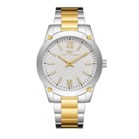 ساعة رجالية فضي ذهبي مينا ابيض ماركة سان لوريس