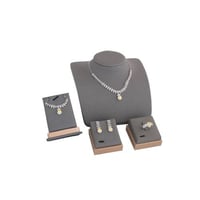 طقم زركون فضي سحاب فص أصفر ماركة فايلت