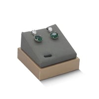 حلق زركون ناعم فضي فص أخضر من فايلت