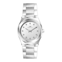 ساعة نسائية فضي مينا أبيض من ماركة سان لوريس