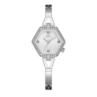 ساعة نسائية فضي مينا أبيض ماركة سان لوريس