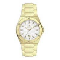 ساعة نسائية ألماس ذهبي مينا أبيض ماركة فايلت