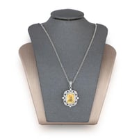 سلسال زركون فضي فص أصفر ماركة فايلت