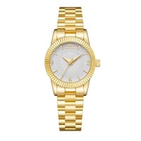 ساعة نسائية ذهبي مينا ابيض ماركة سان لوريس