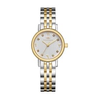 ساعة نسائية فضي ذهبي مينا ابيض ماركة سان لوريس