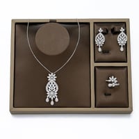 نص طقم زركون فضي من فايلت