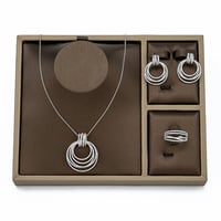 نص طقم زركون فضي من فايلت