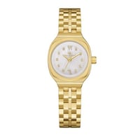 ساعة نسائية ذهبي مينا ابيض ماركة سان لوريس