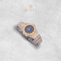 ساعة نسائية ألماس فضي ذهبي مينا كحلي ماركة فايلت