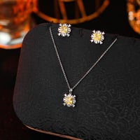 تعليقة مع حلق زركون فضي فص أصفر من فايلت