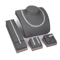 طقم زركون فضي من ماركة فايلت