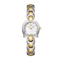 ساعة نسائية فضي ذهبي مينا ابيض ماركة سان لوريس