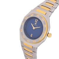 ساعة نسائية ألماس فضي ذهبي مينا كحلي ماركة فايلت