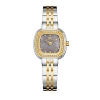 ساعة نسائية فضي ذهبي مينا رمادي ماركة سان لوريس