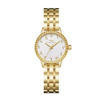 ساعة نسائية ذهبي مينا ابيض ماركة سان لوريس