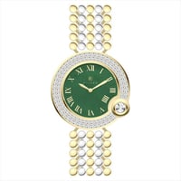 ساعة نسائية فضي ذهبي مينا أخضر ماركة فايلت