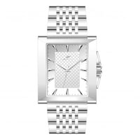 ساعة رجالية فضي مينا أبيض من ماركة سان لوريس