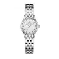 ساعة نسائية فضي مينا أبيض من ماركة سان لوريس