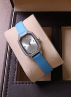 ساعة زركون جلد سماوي ماركة فايلت