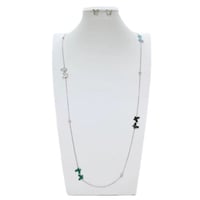 سلسال زركون طويل مع حلق فضي ملون ماركة فايلت