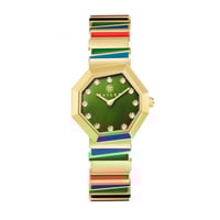 ساعة نسائية ألماس ذهبي مينا أخضر ماركة فايلت